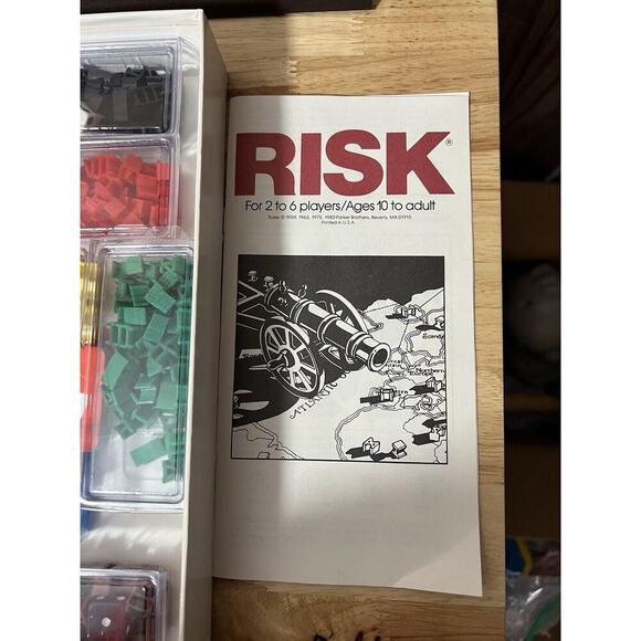 1980 Risk Board Game Parker Brothers Complete But Damaged Box - Picture 8 of 11